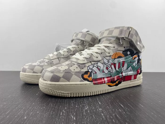 LUCY Louis Vuitton Nike Air Force 1 Mid By Virgil Abloh Graffiti 0114