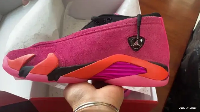 Rep LUCY (W) Low Pink Retro Jordan 14 Shocking DH4121-600 0226