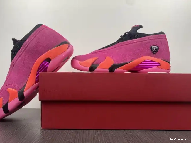 Rep LUCY (W) Low Pink Retro Jordan 14 Shocking DH4121-600 0226