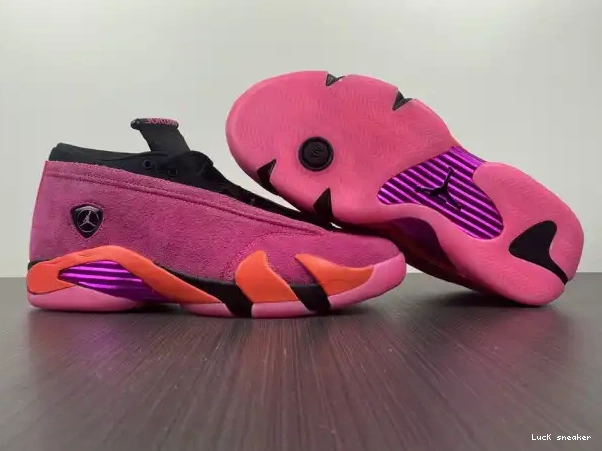 Rep LUCY (W) Low Pink Retro Jordan 14 Shocking DH4121-600 0226