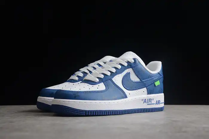 Cheap LUCY Louis Vuitton Nike Air Force 1 Low By Virgil Abloh White Royal 0203