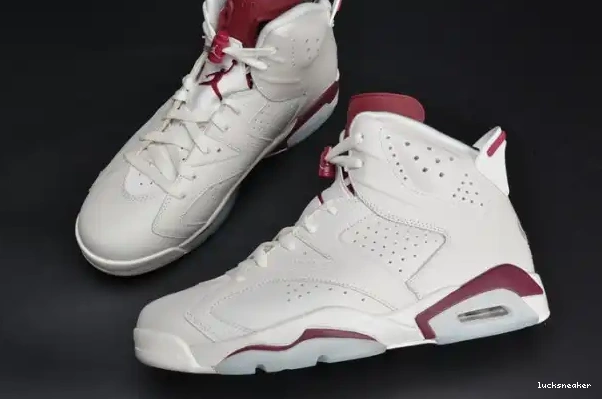 Cheap LUCY 384664-116 white Retro Jordan Air 6 Maroon 0305