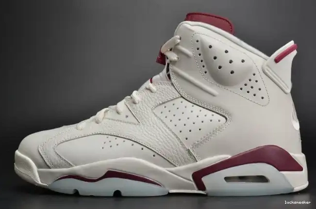 Cheap LUCY 384664-116 white Retro Jordan Air 6 Maroon 0305