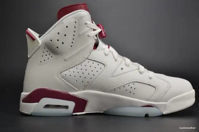 Cheap LUCY 384664-116 white Retro Jordan Air 6 Maroon 0305