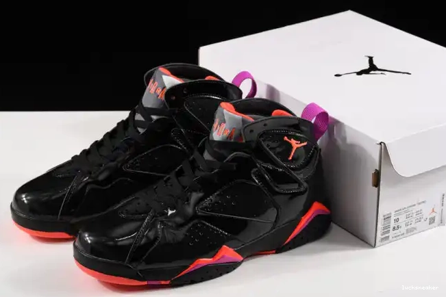 Rep LUCY 7 Jordan Air Black Retro Patent 313358-006 0318