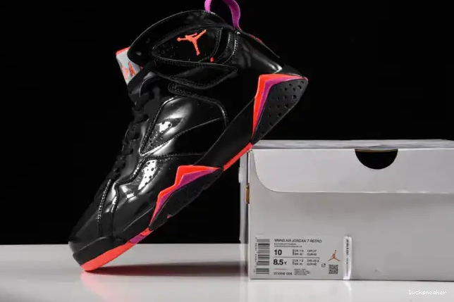 Rep LUCY 7 Jordan Air Black Retro Patent 313358-006 0318