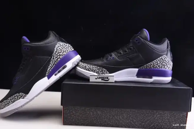 Cheap LUCY Purple Jordan CT8532-050 3 Court Air Retro Black 0321